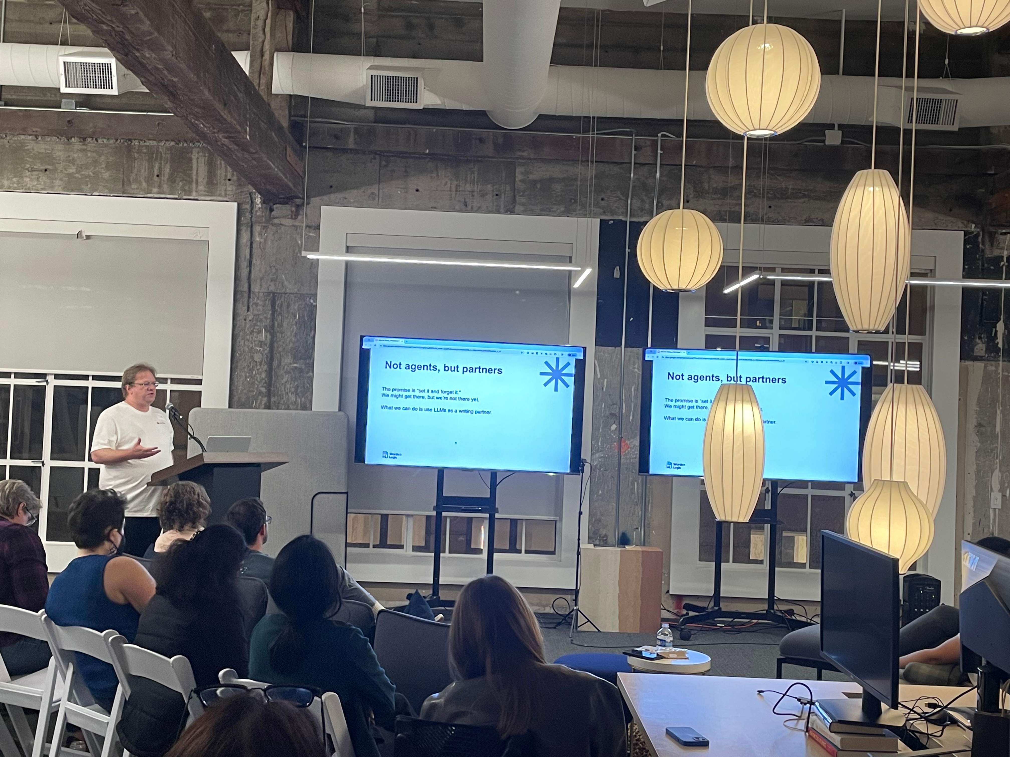 Adam Martin speaking at the Write the Docs Bay Area event on October 23, 2025