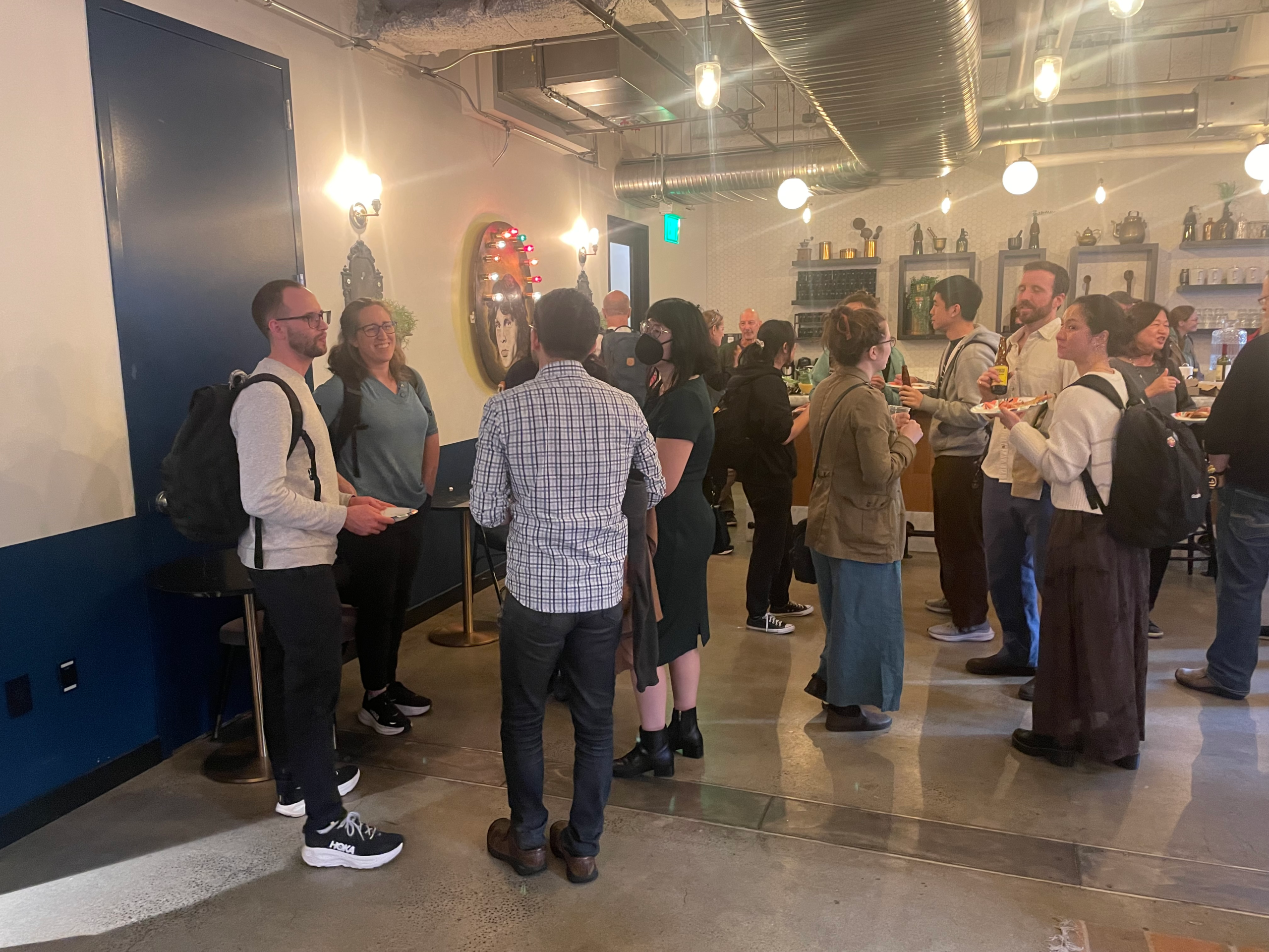Attendees networking at Write the Docs Bay Area State of the Docs Panel, May 2026
